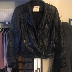 Garage Black Faux Leather Jacket